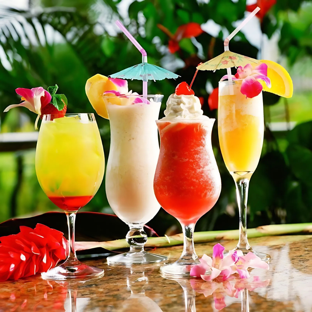 Cocktail umbrella drinking straws