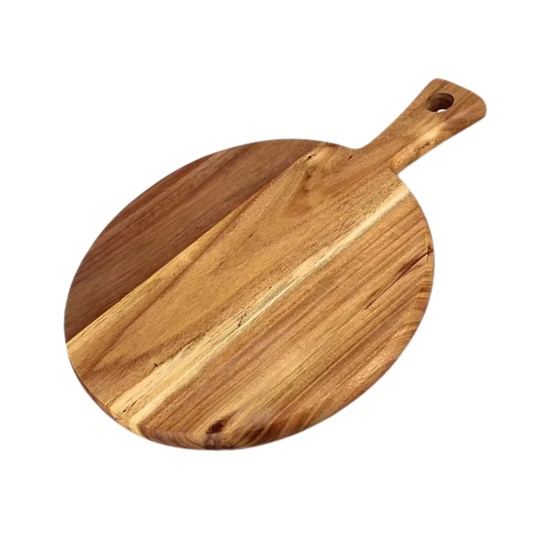 Double-sided wooden serving & cutting board with handle - Rustic design