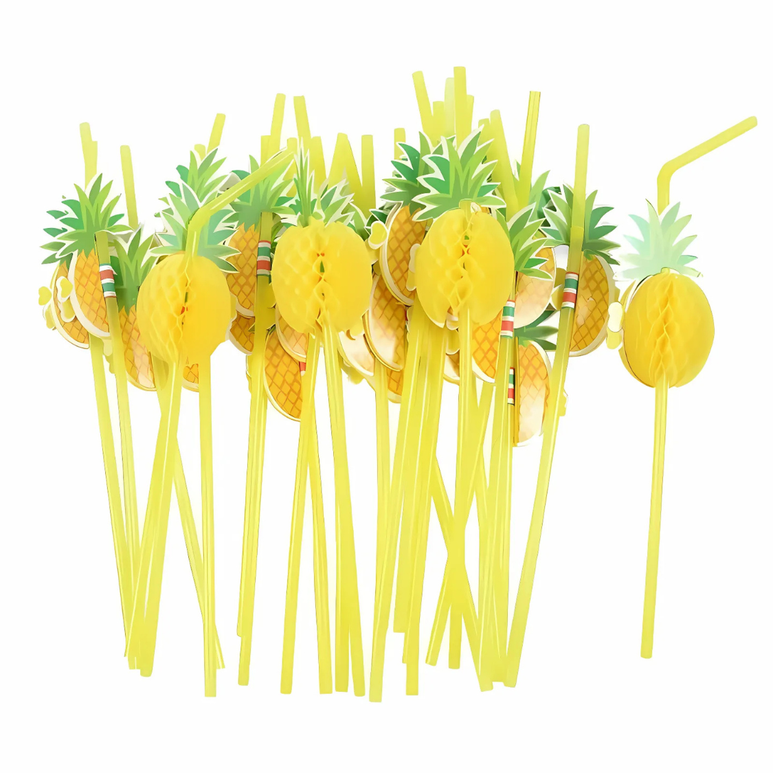 Tropical party straws – 25 pcs