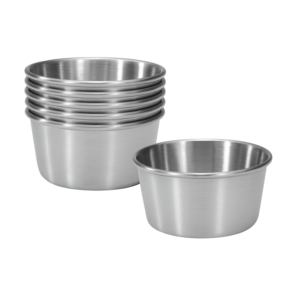 Stainless steel dipping sauce cups – 2 oz reusable condiment bowls