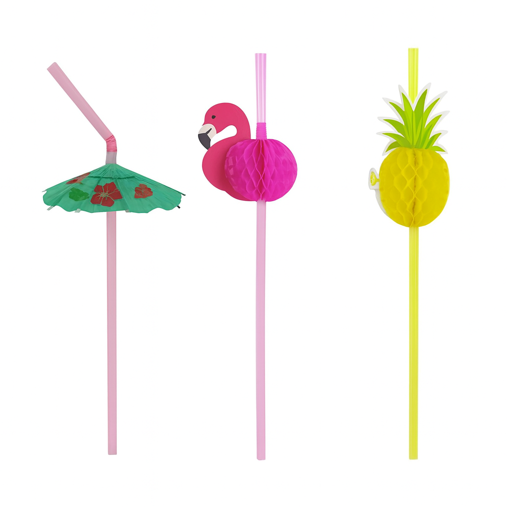 Tropical party straws – 25 pcs