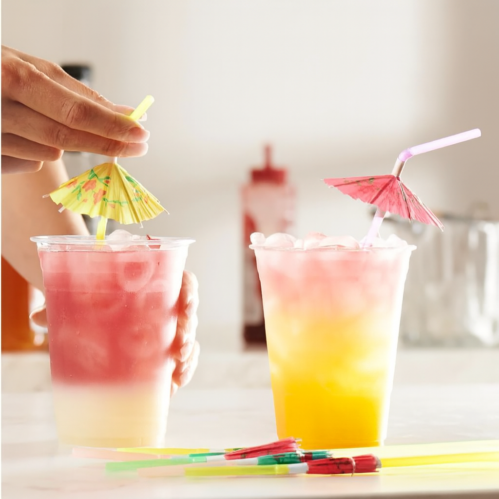 Tropical party straws – 25 pcs