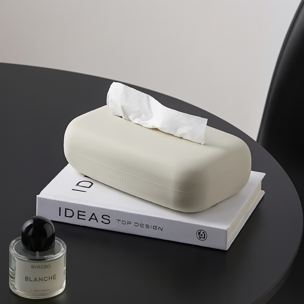 Reusable silicone tissue box