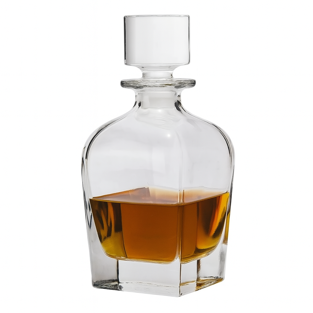 Crystal glass whiskey decanter