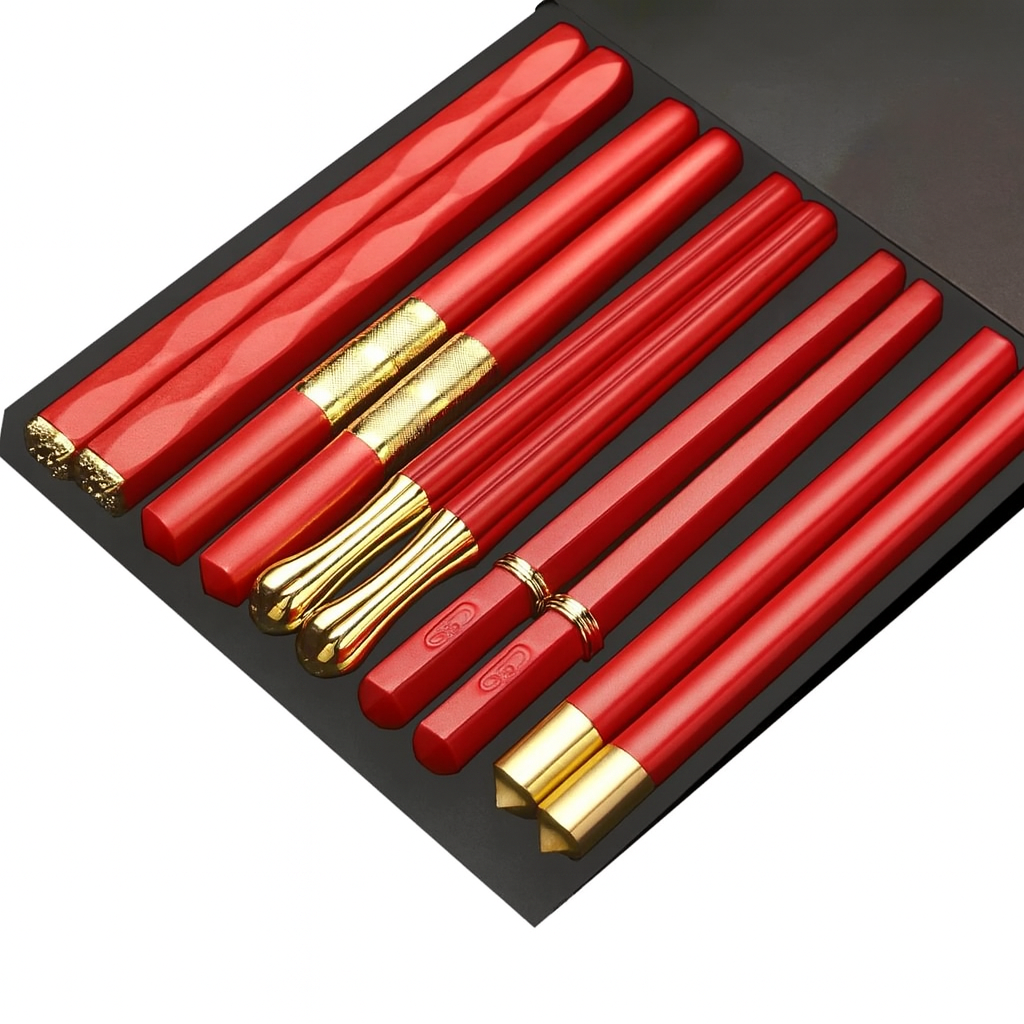 Black alloy chopsticks set
