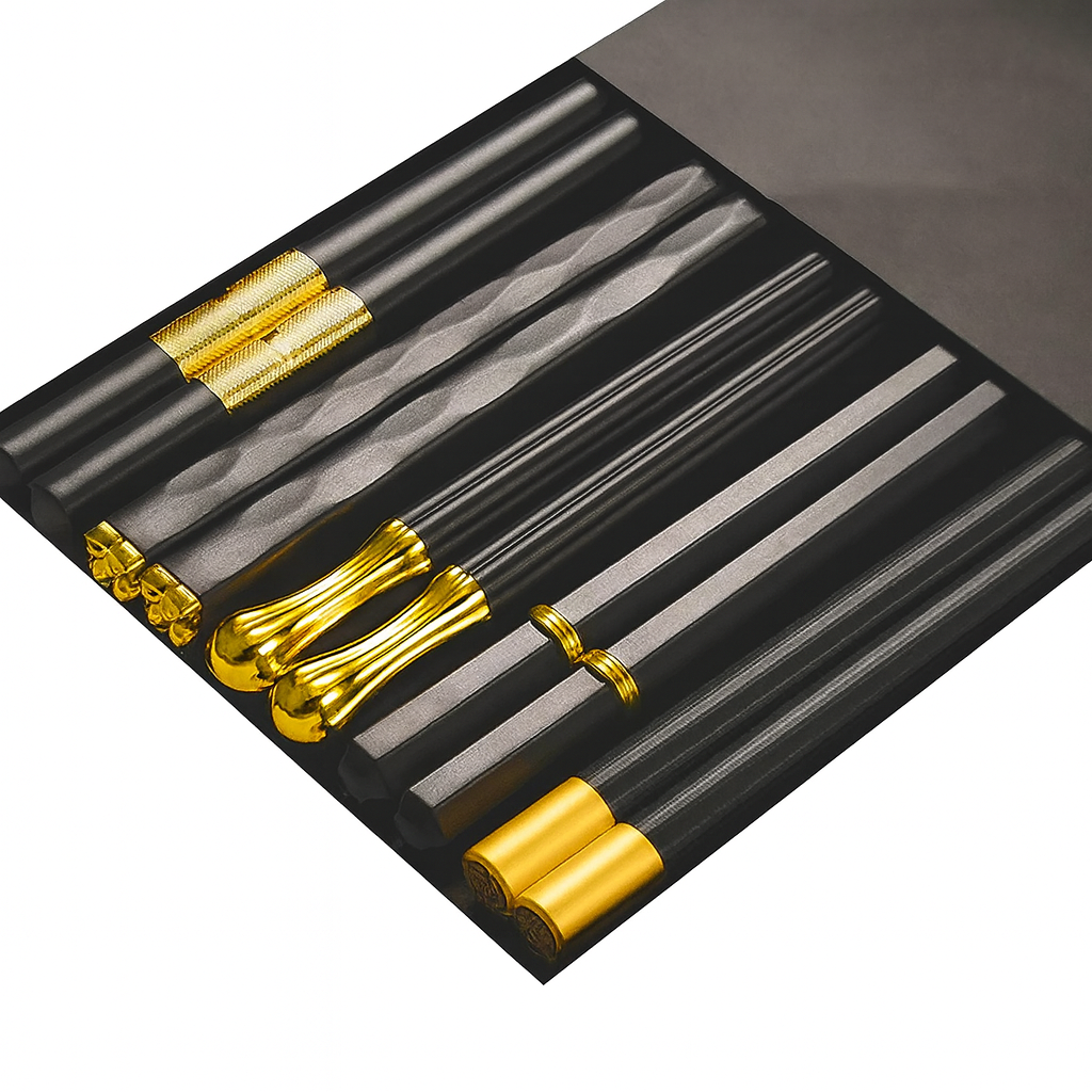 Black alloy chopsticks set