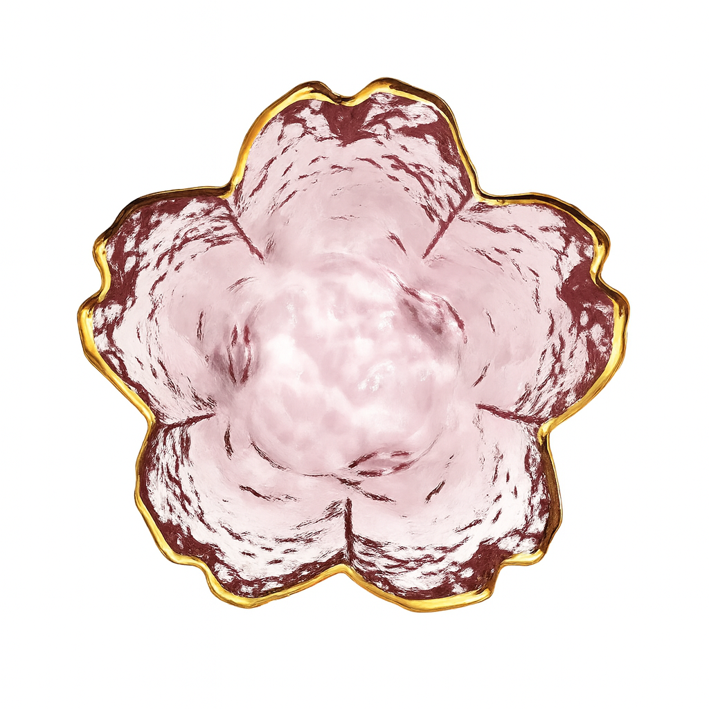 Glass sakura dessert plate