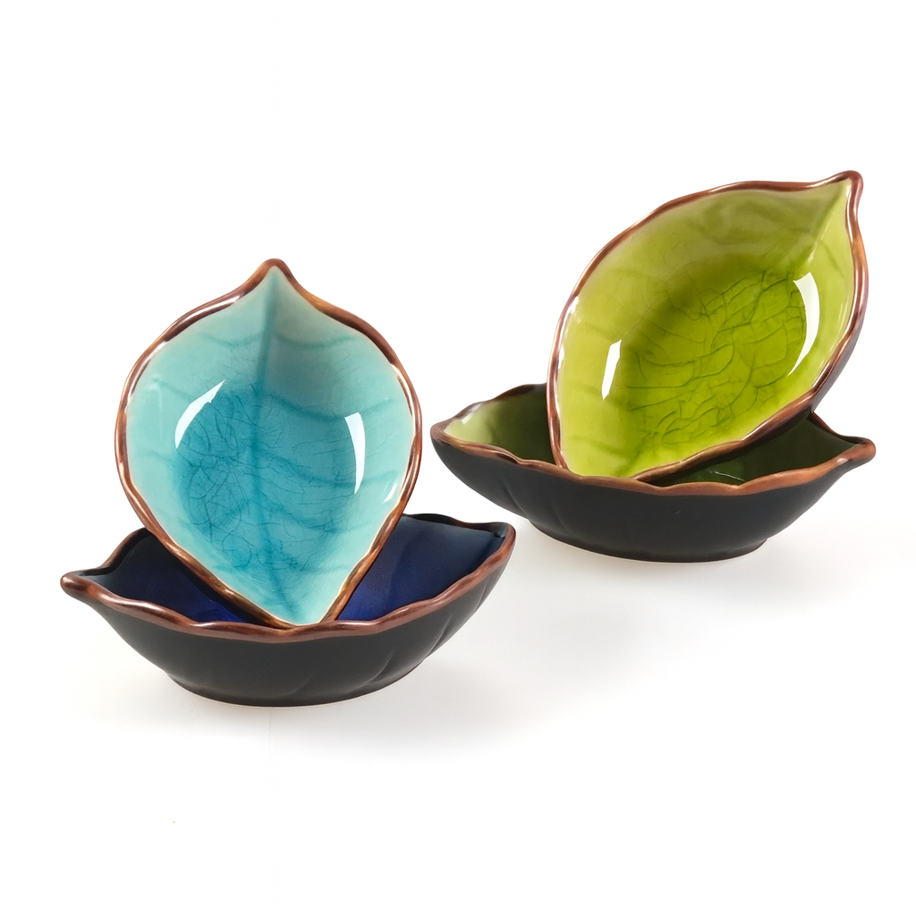 Leaf-shaped ceramic plate
