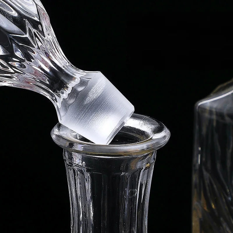 Crystal glass whiskey decanter