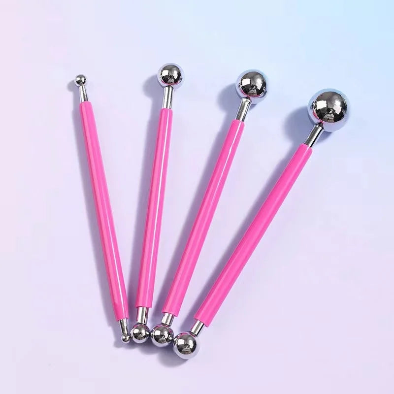 Double-ended metal ball sculpting tool set