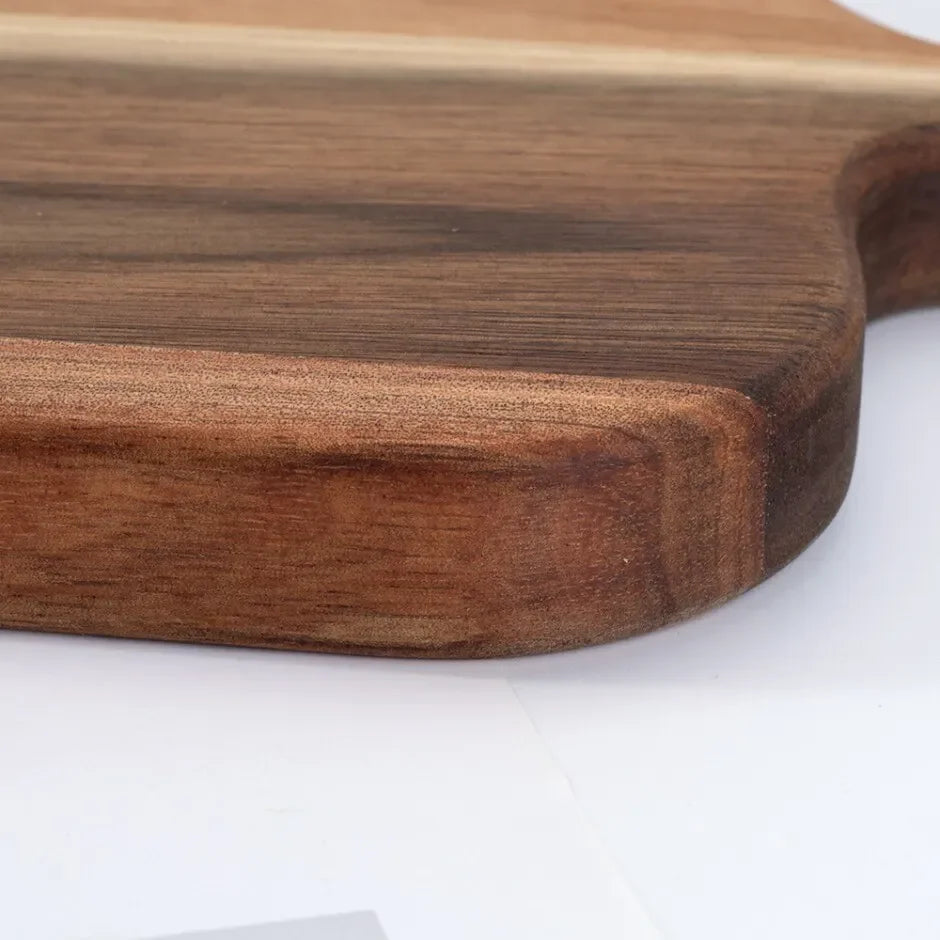 Double-sided wooden serving & cutting board with handle - Rustic design