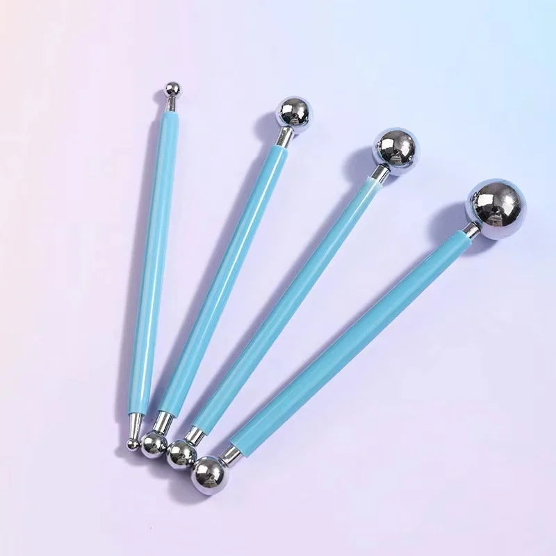 Double-ended metal ball sculpting tool set