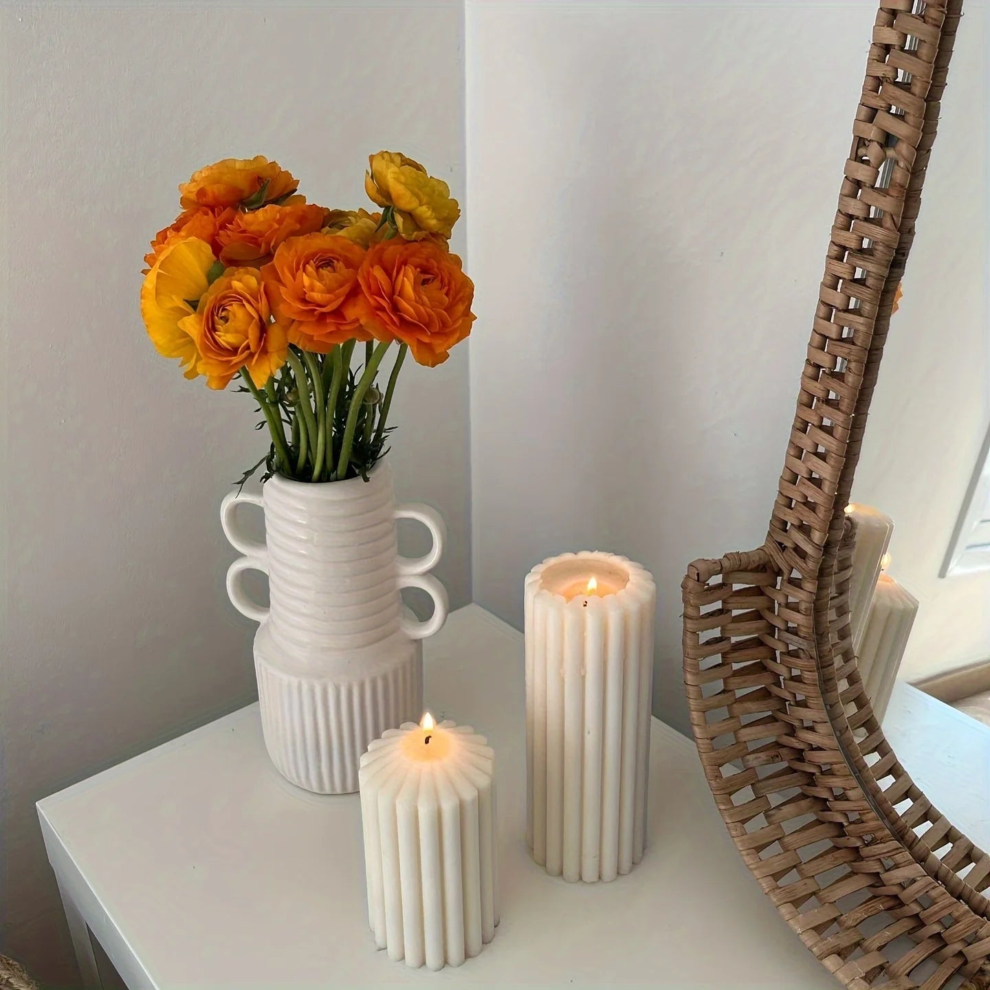 Silicone pillar candle mold