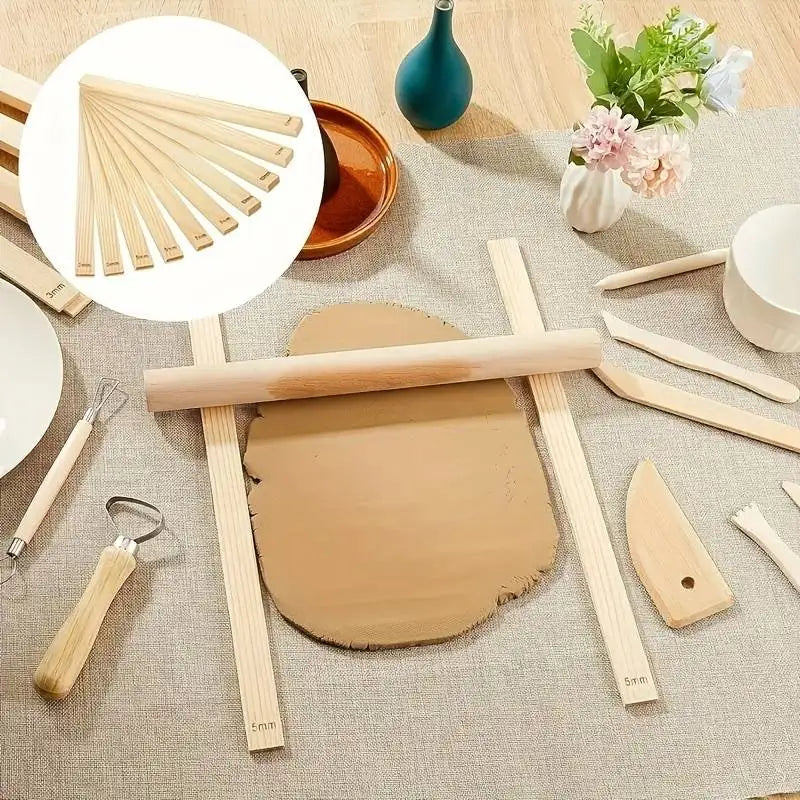 Wooden rolling guide set