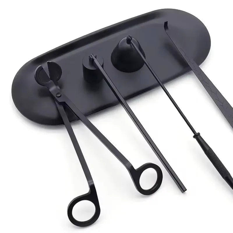 Black metal candle extinguisher – Wick trimmer & care tool