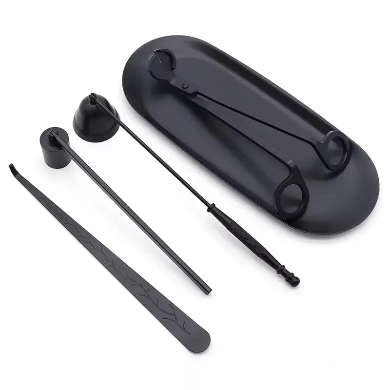 Black metal candle extinguisher – Wick trimmer & care tool