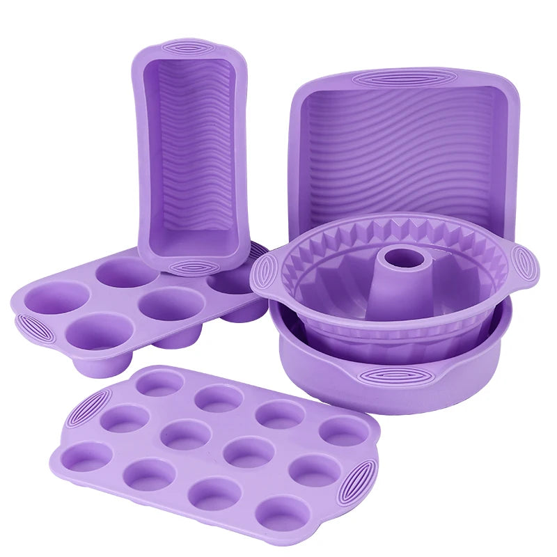 Purple silicone baking mold set