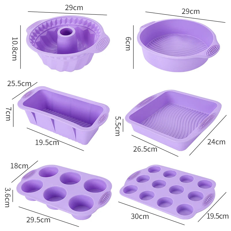 Purple silicone baking mold set