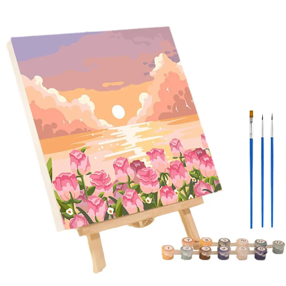 Painting by numbers kit - 13 canvas designs