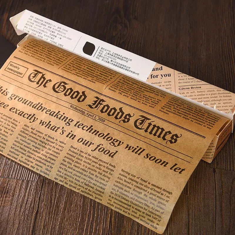 Retro English newspaper food wrapping paper
