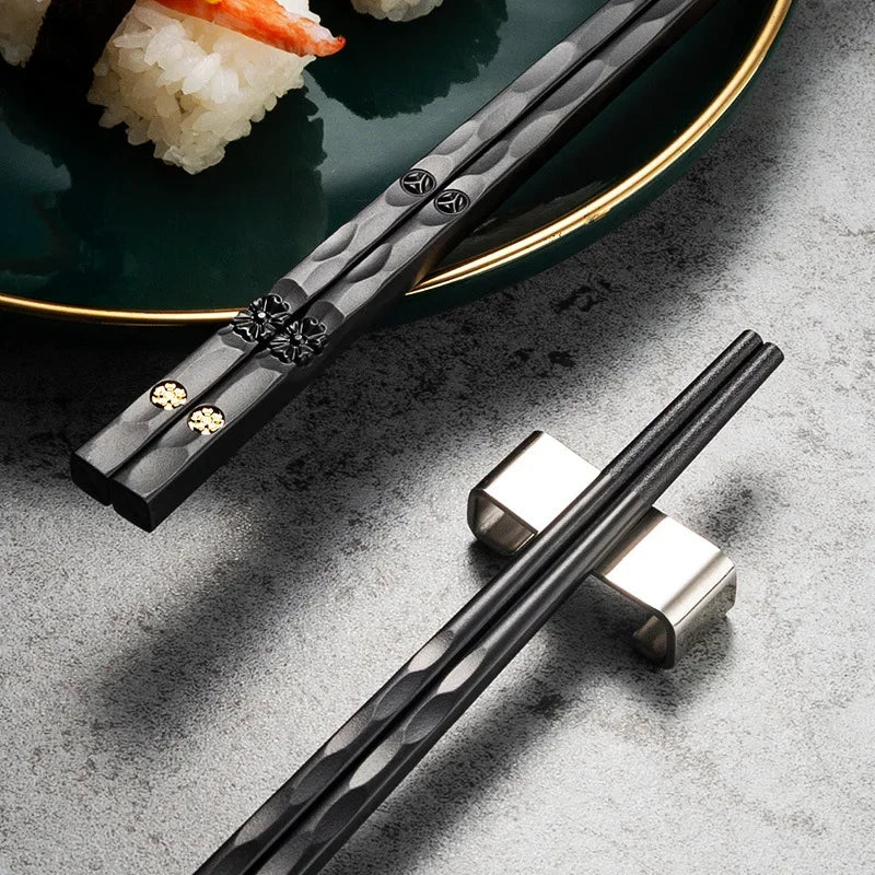 Black alloy chopsticks set