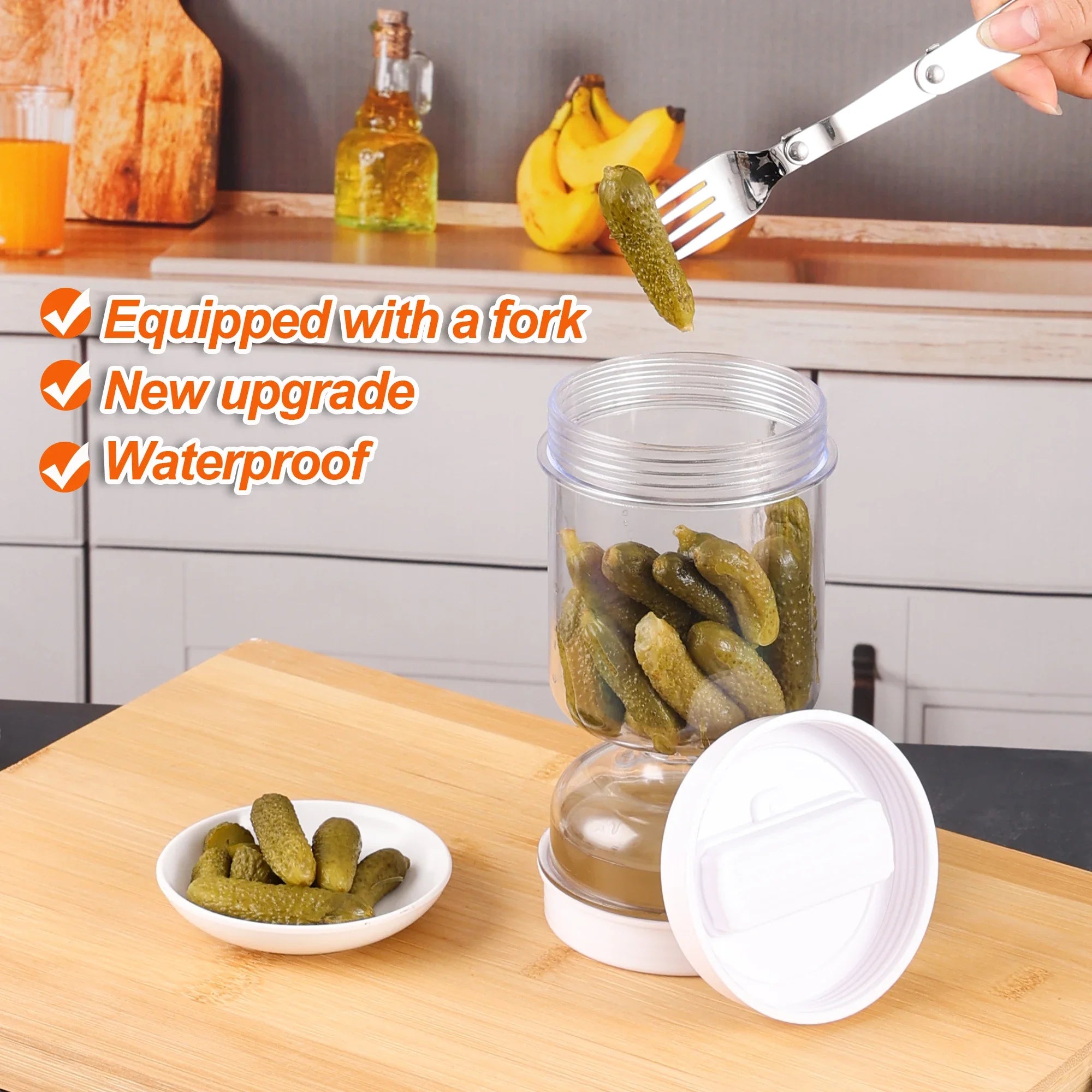 Olive & pickle strainer jar