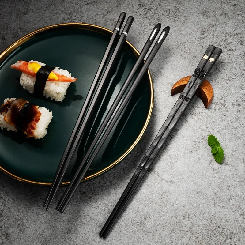 Black alloy chopsticks set