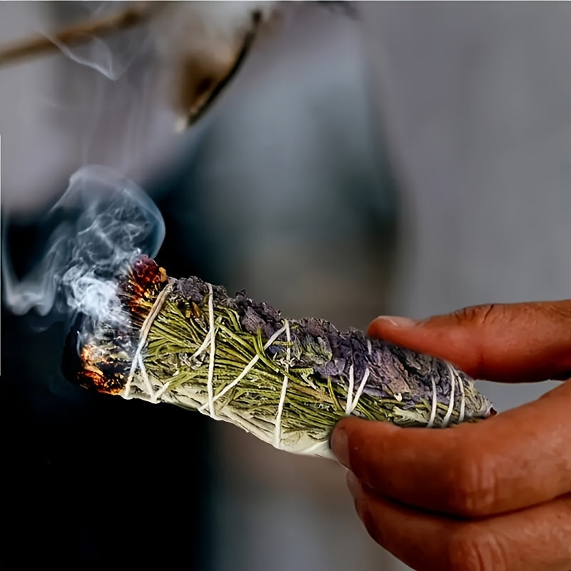 3 Pack Hand-Bundled White Sage, Rosemary And Lavender