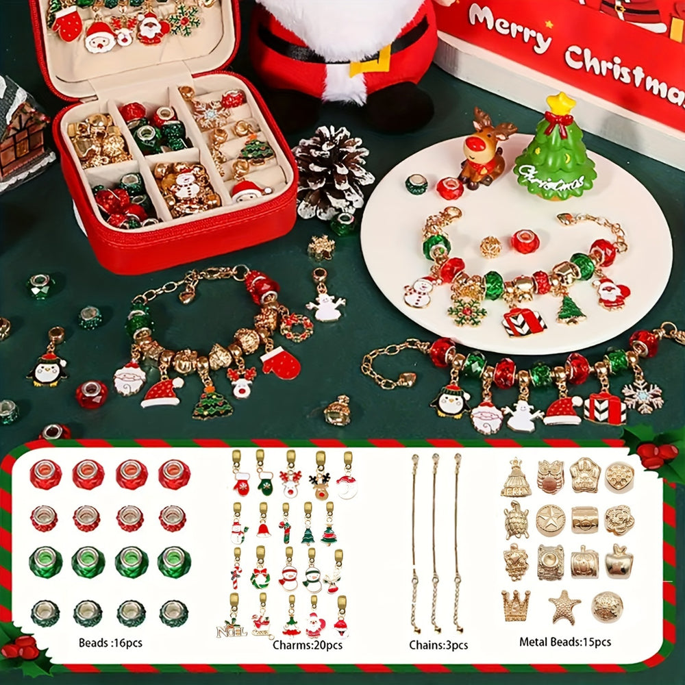 Christmas Charm Bracelet Kit: 55 Pieces