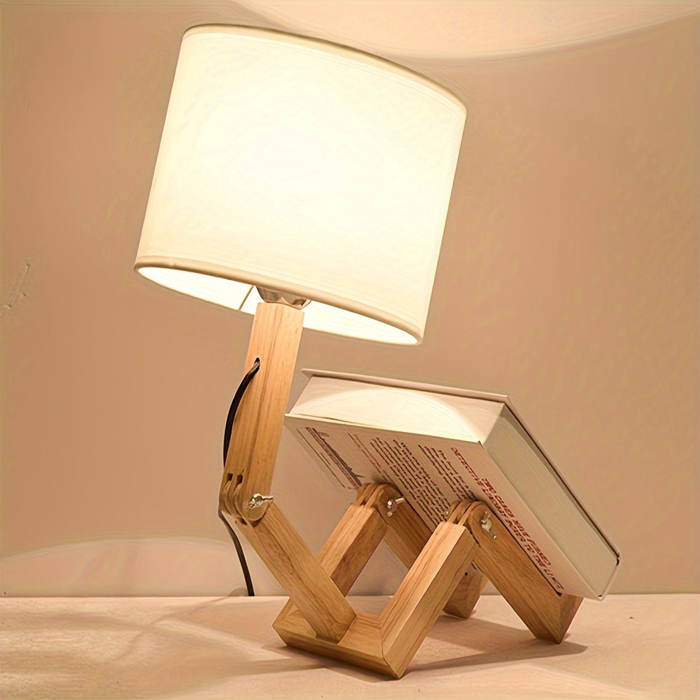 Wooden Robot Desk Lamp