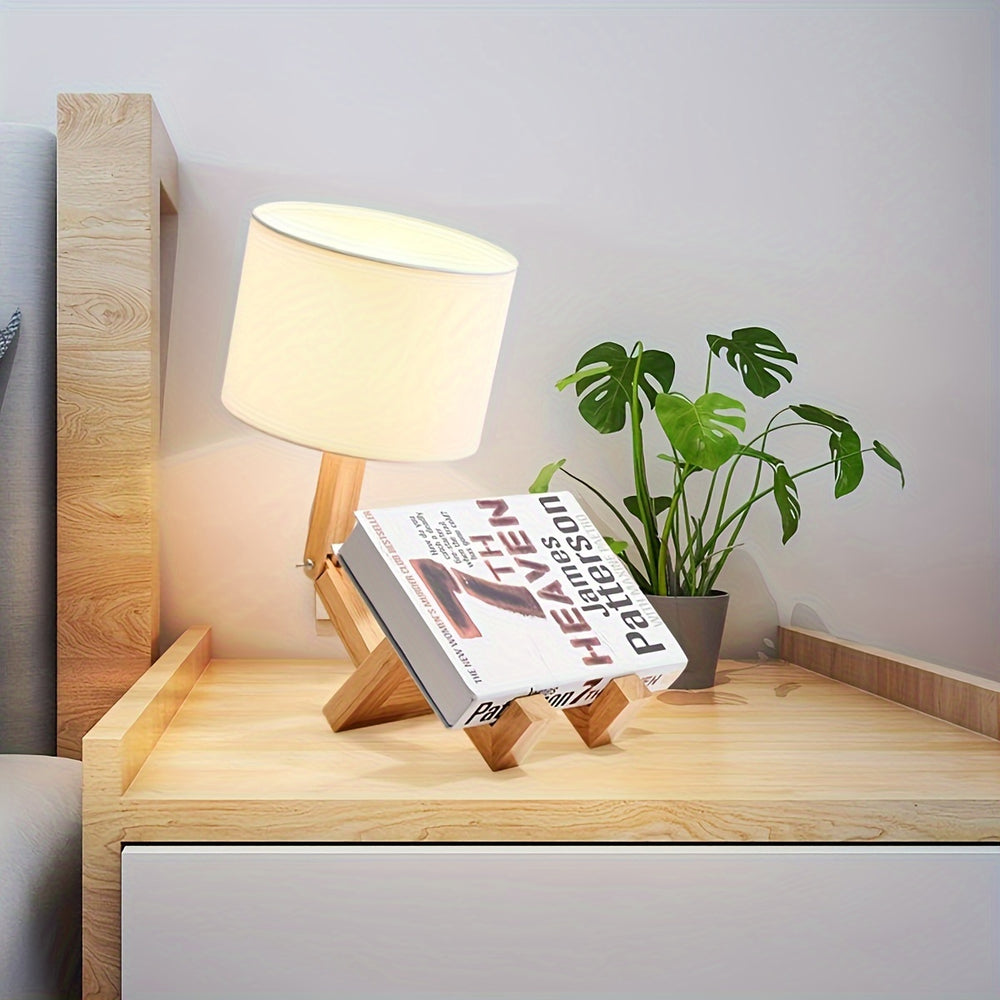 Wooden Robot Desk Lamp