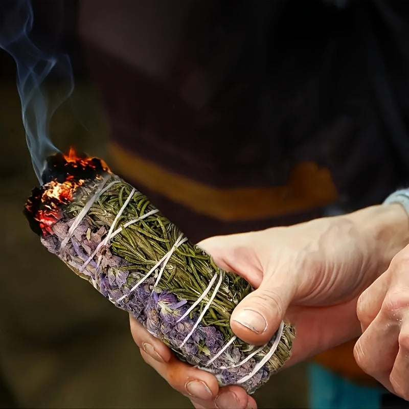 3 Pack Hand-Bundled White Sage, Rosemary And Lavender