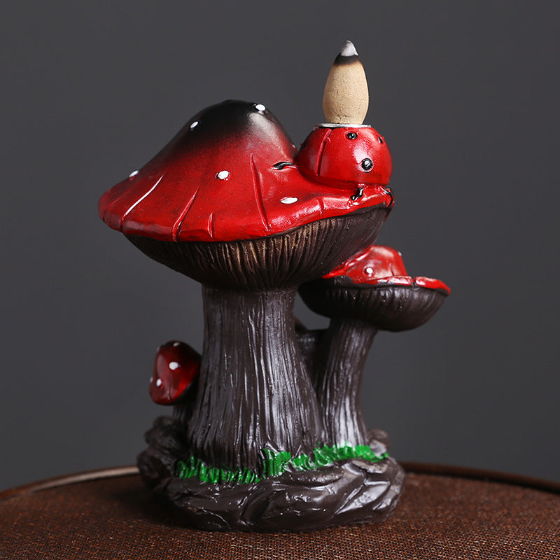 Mushroom-Shaped Waterfall ncense Burner Holder