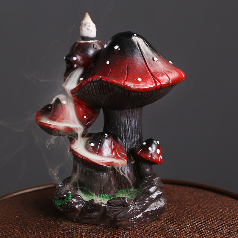 Mushroom-Shaped Waterfall ncense Burner Holder