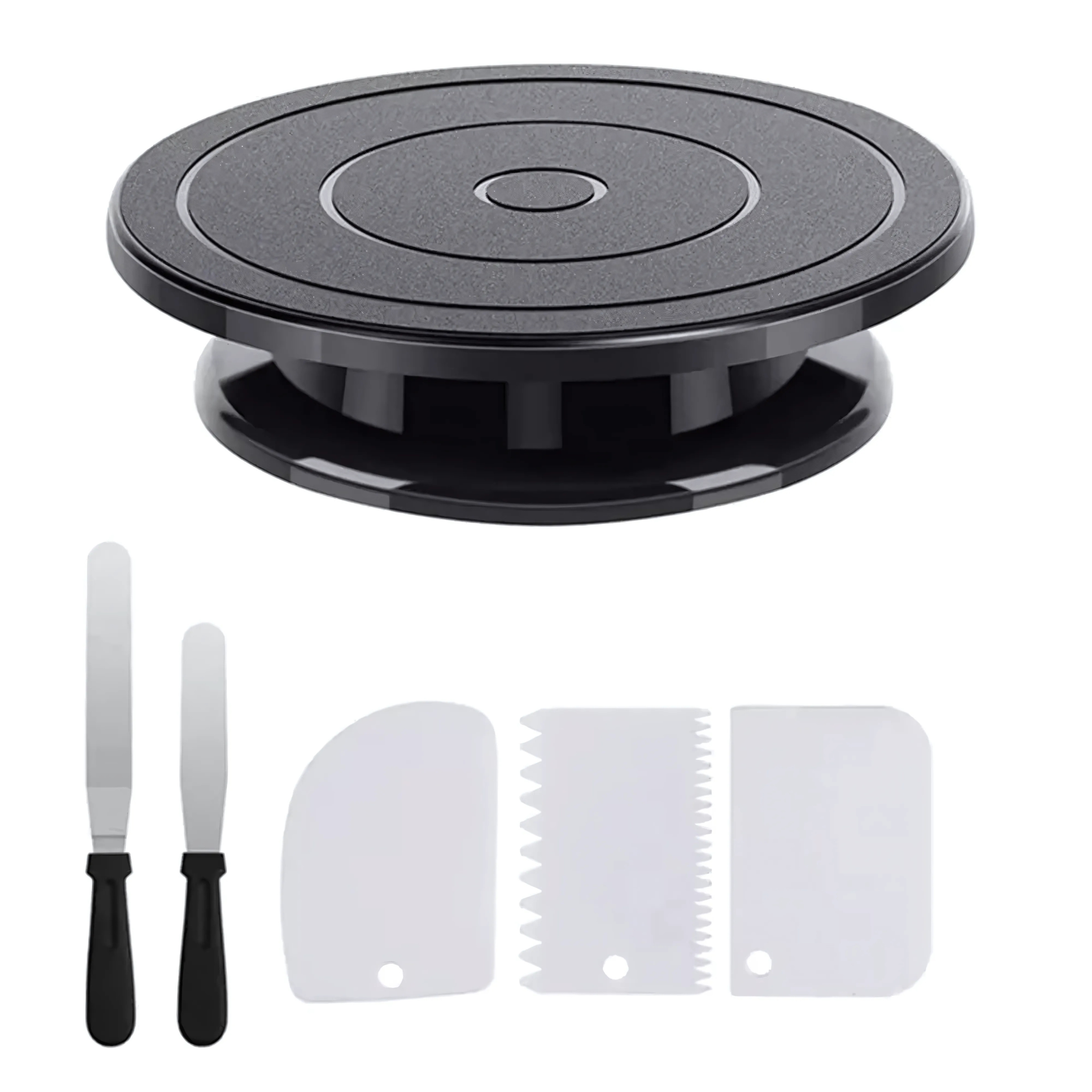 Cake Decorating Kit - Rotating turntable + 5 tools