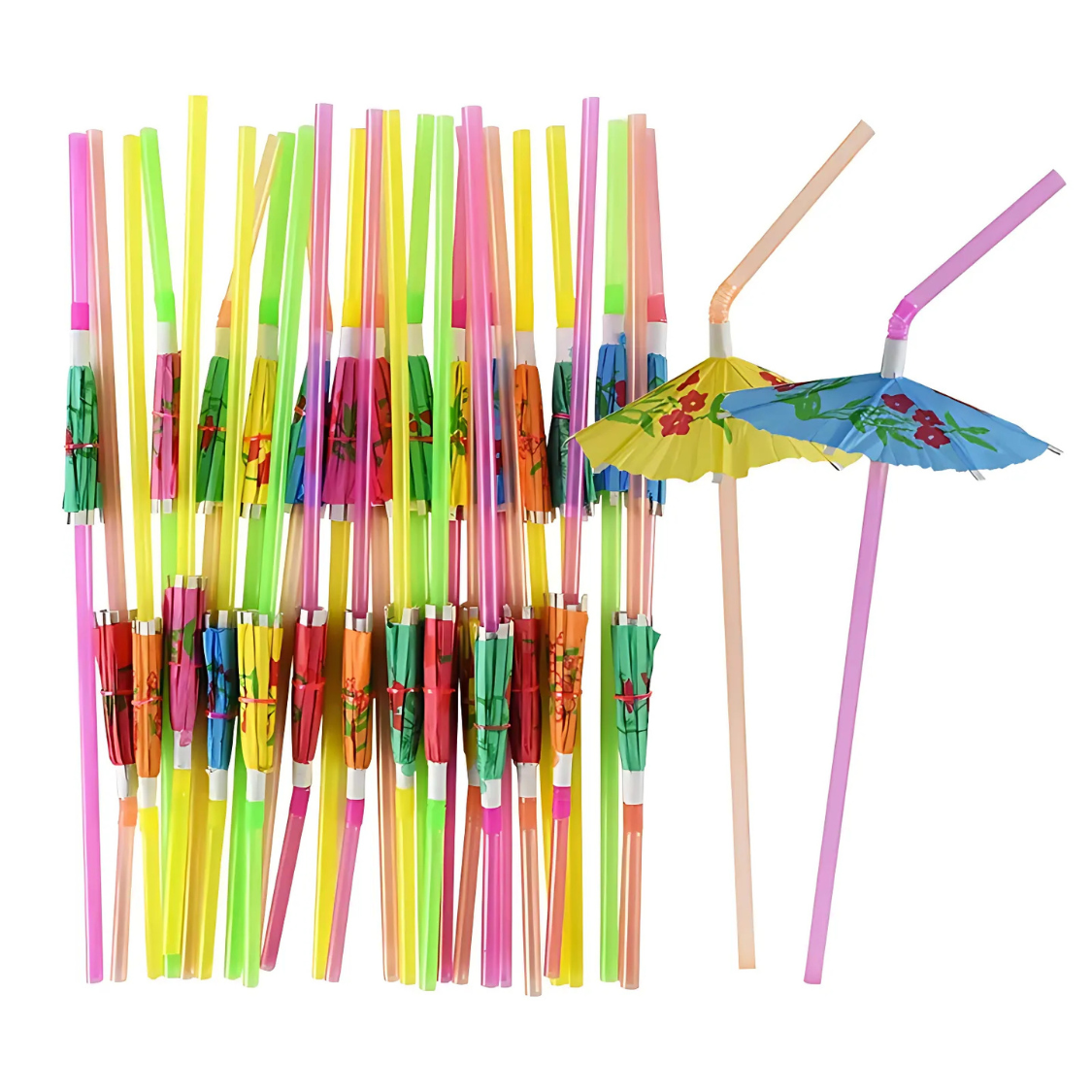 Tropical party straws – 25 pcs