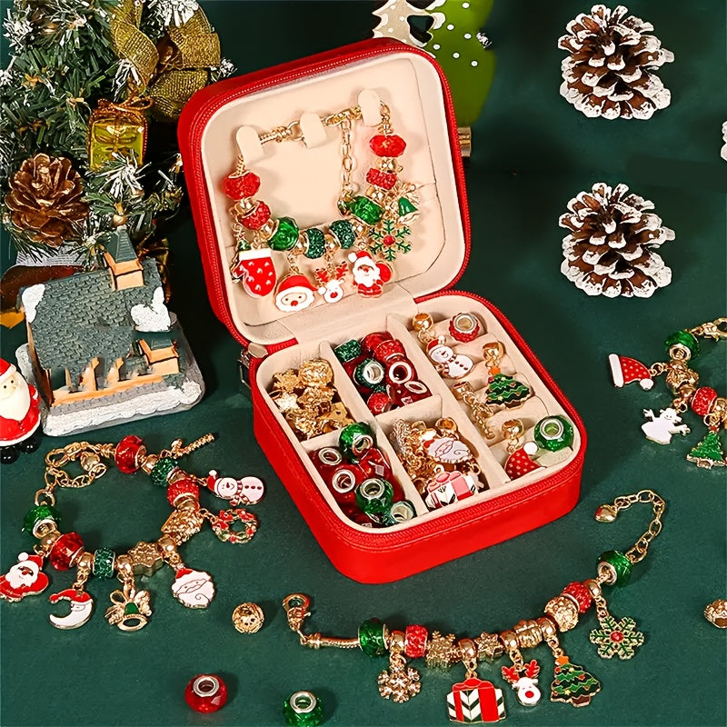 Christmas Charm Bracelet Kit: 55 Pieces