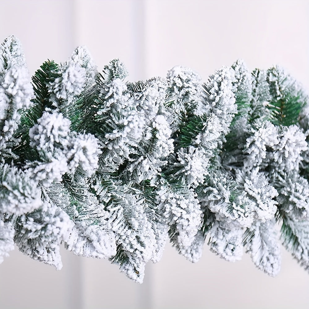 9ft Classic Snow-Flocked Christmas Garland