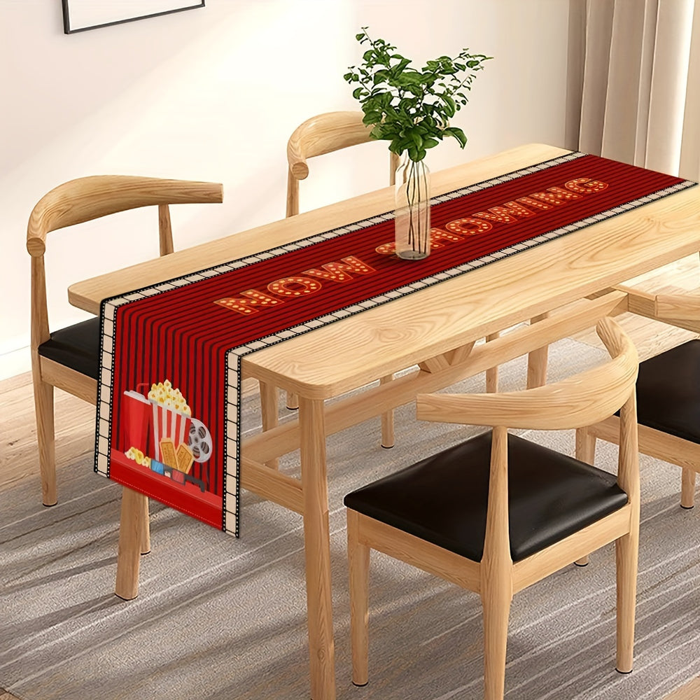 Movie Night Themed Polyester Table Runner