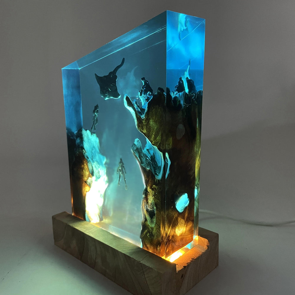 Unique Handcrafted Batfish Resin Lamp