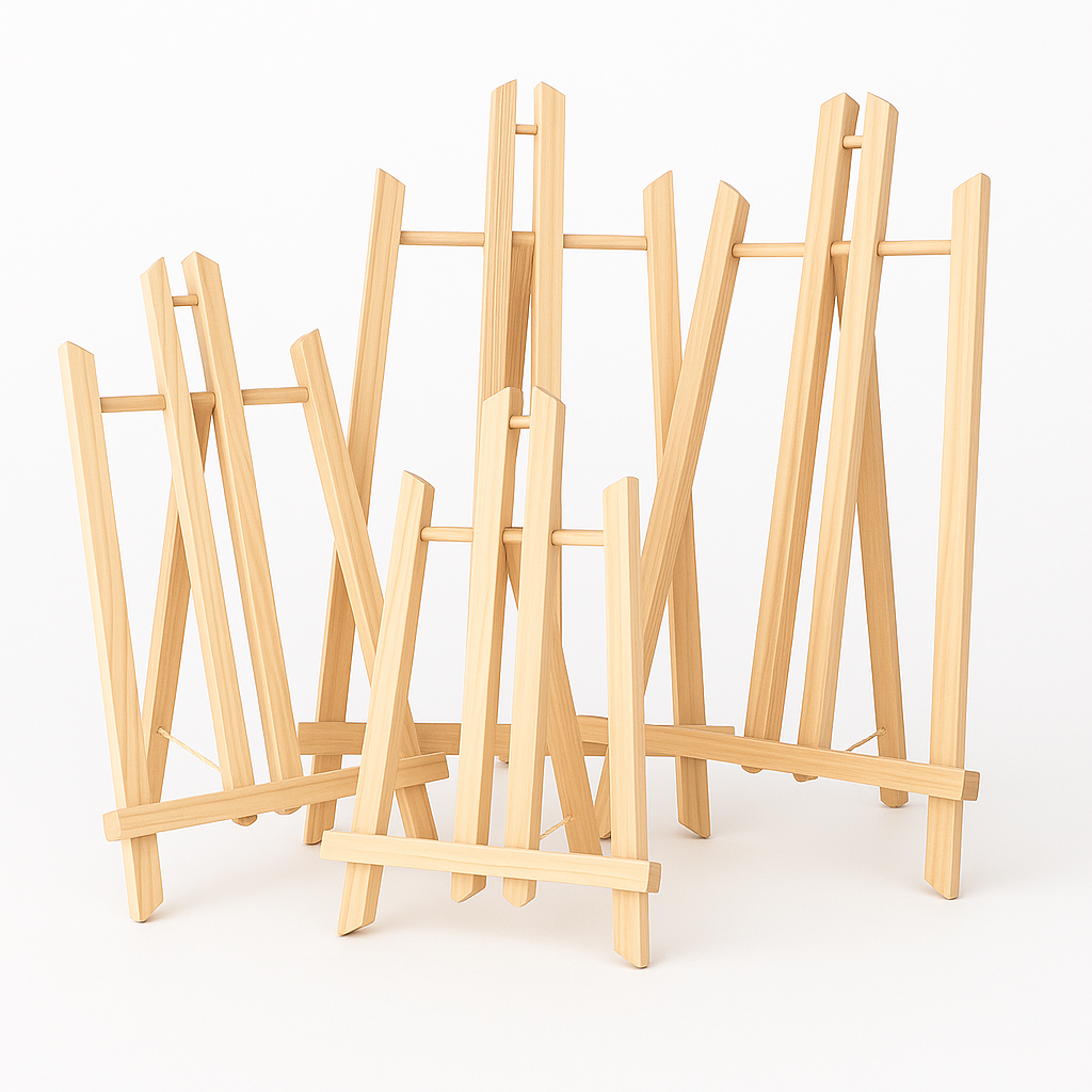 Tabletop wooden easel - Foldable and adjustable in 3 sizes