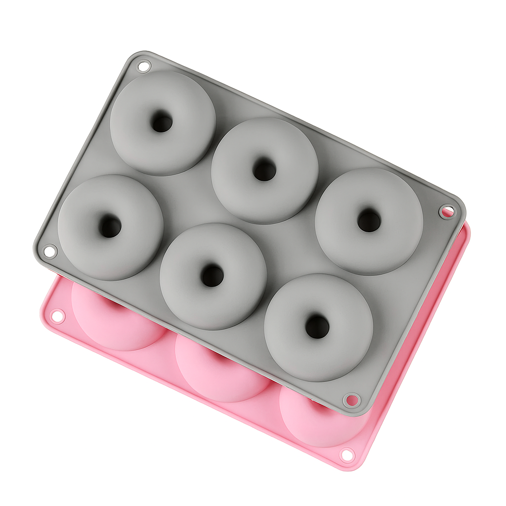Silicone mini donut mold - 6 hole baking tray
