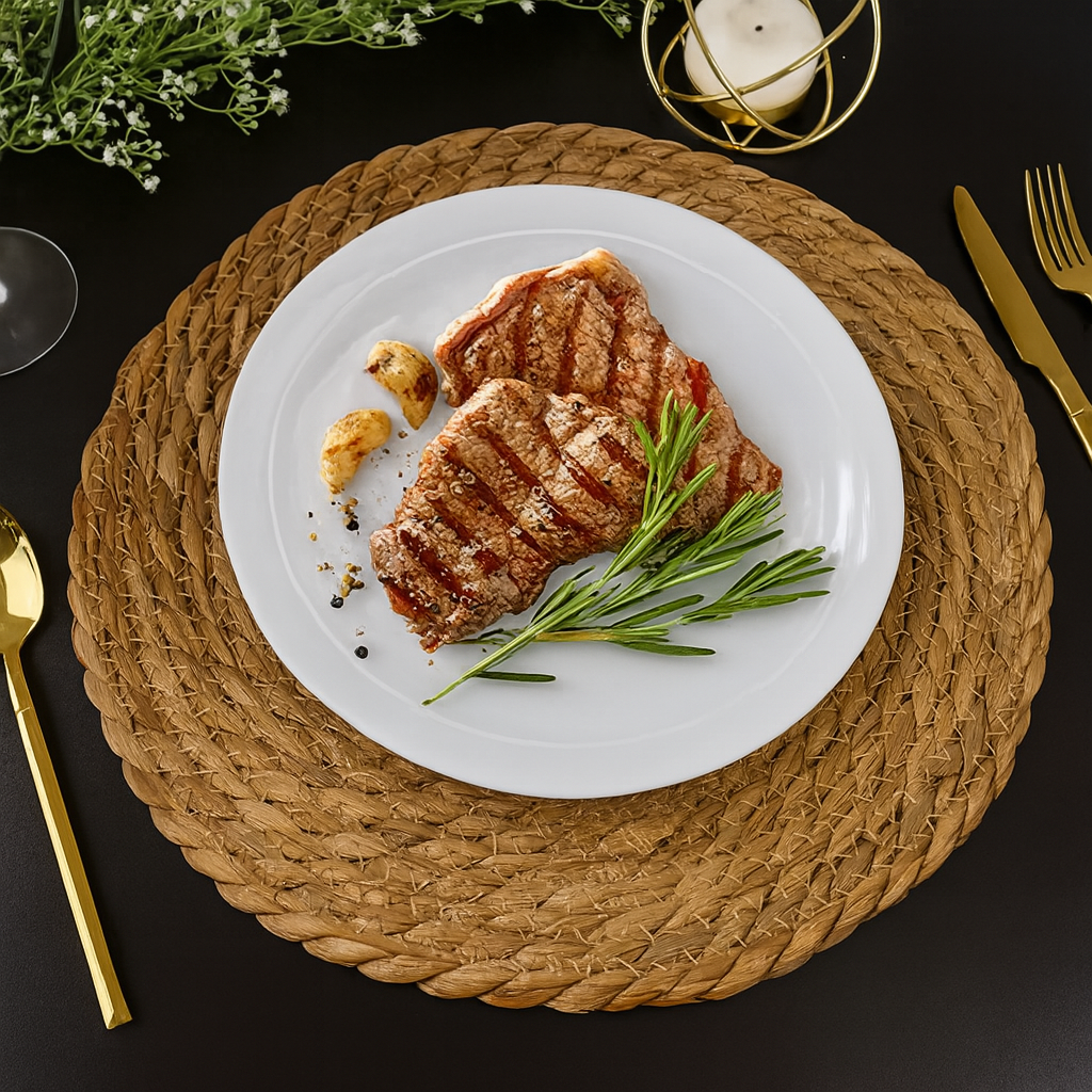 Handwoven rattan pot mat