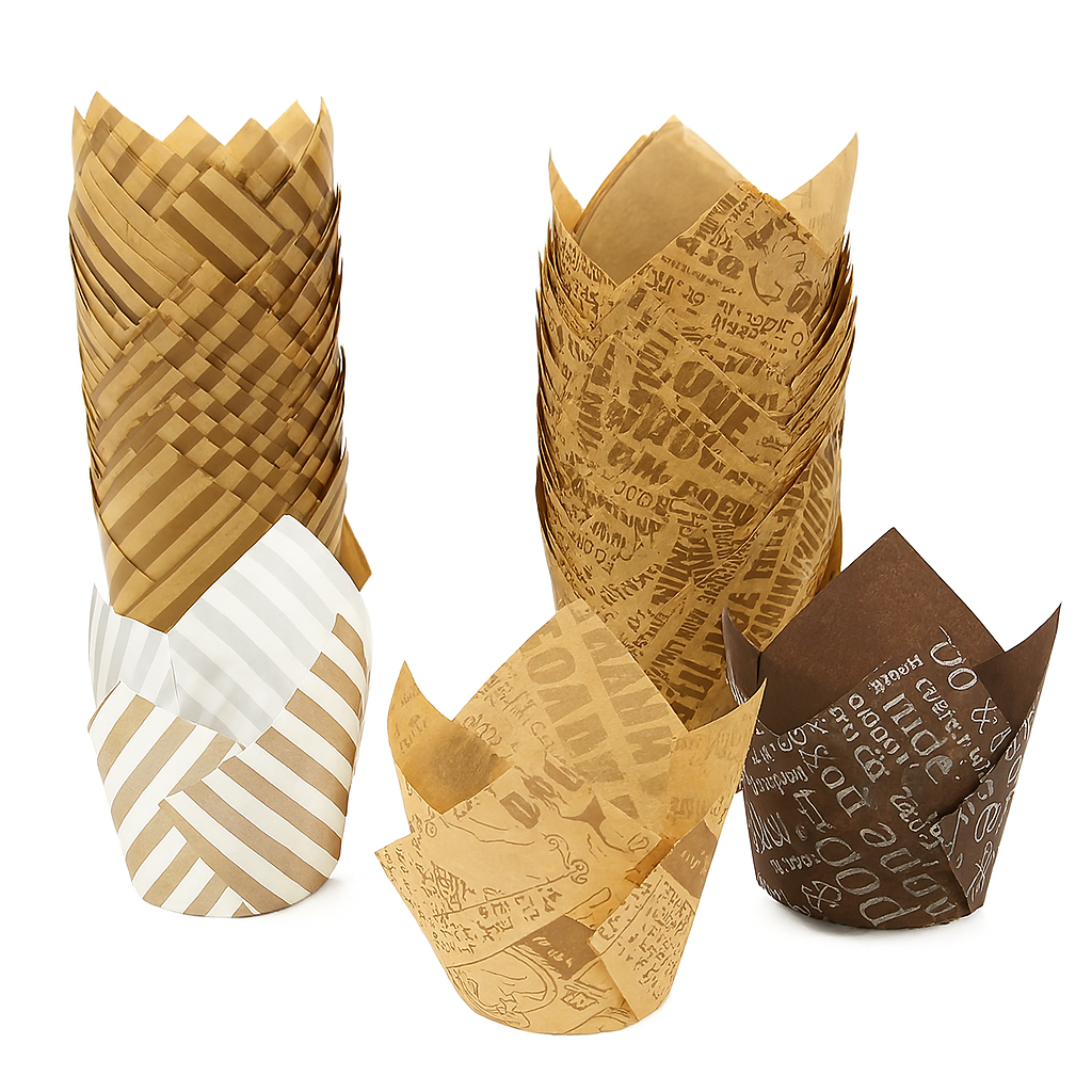 Newspaper style cupcake liners - 50 pcs