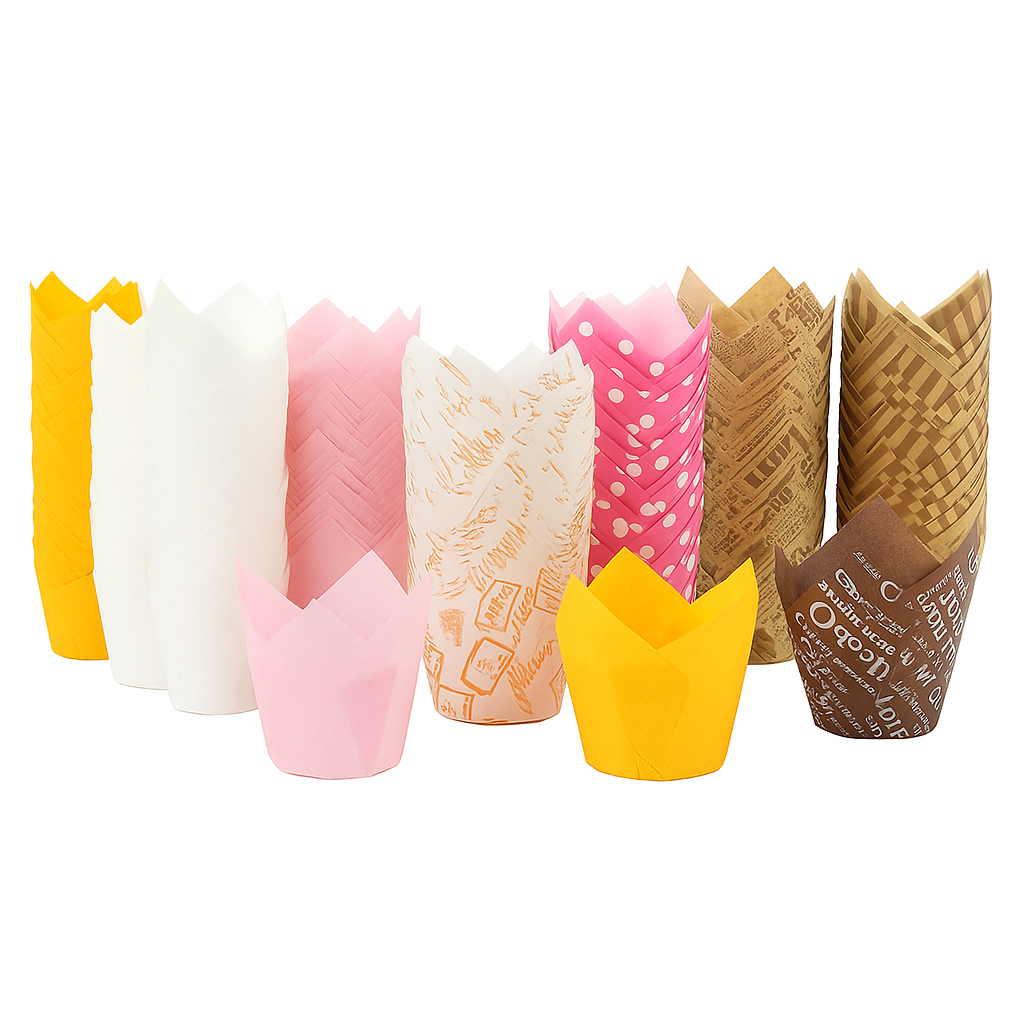 Newspaper style cupcake liners - 50 pcs