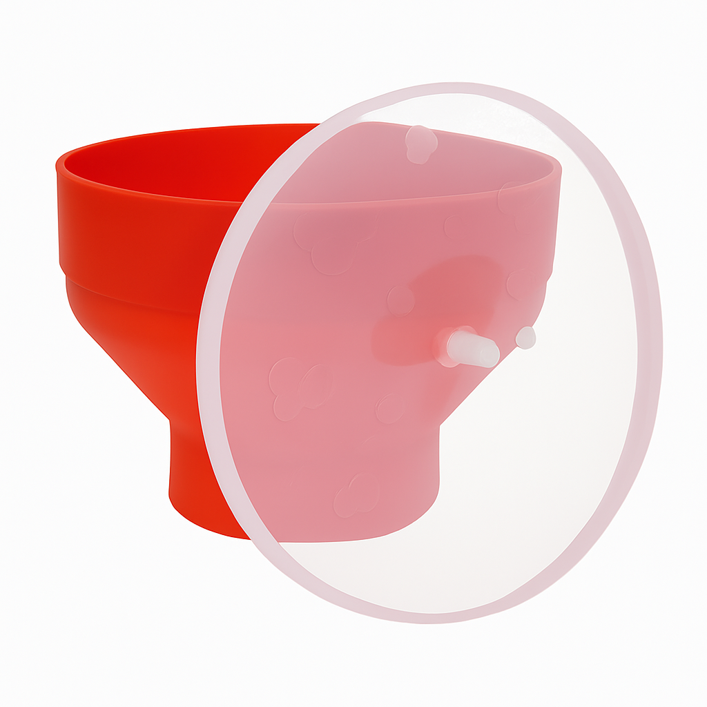 Foldable silicone popcorn bowl