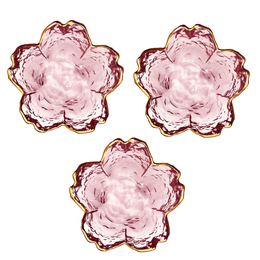 Glass sakura dessert plate