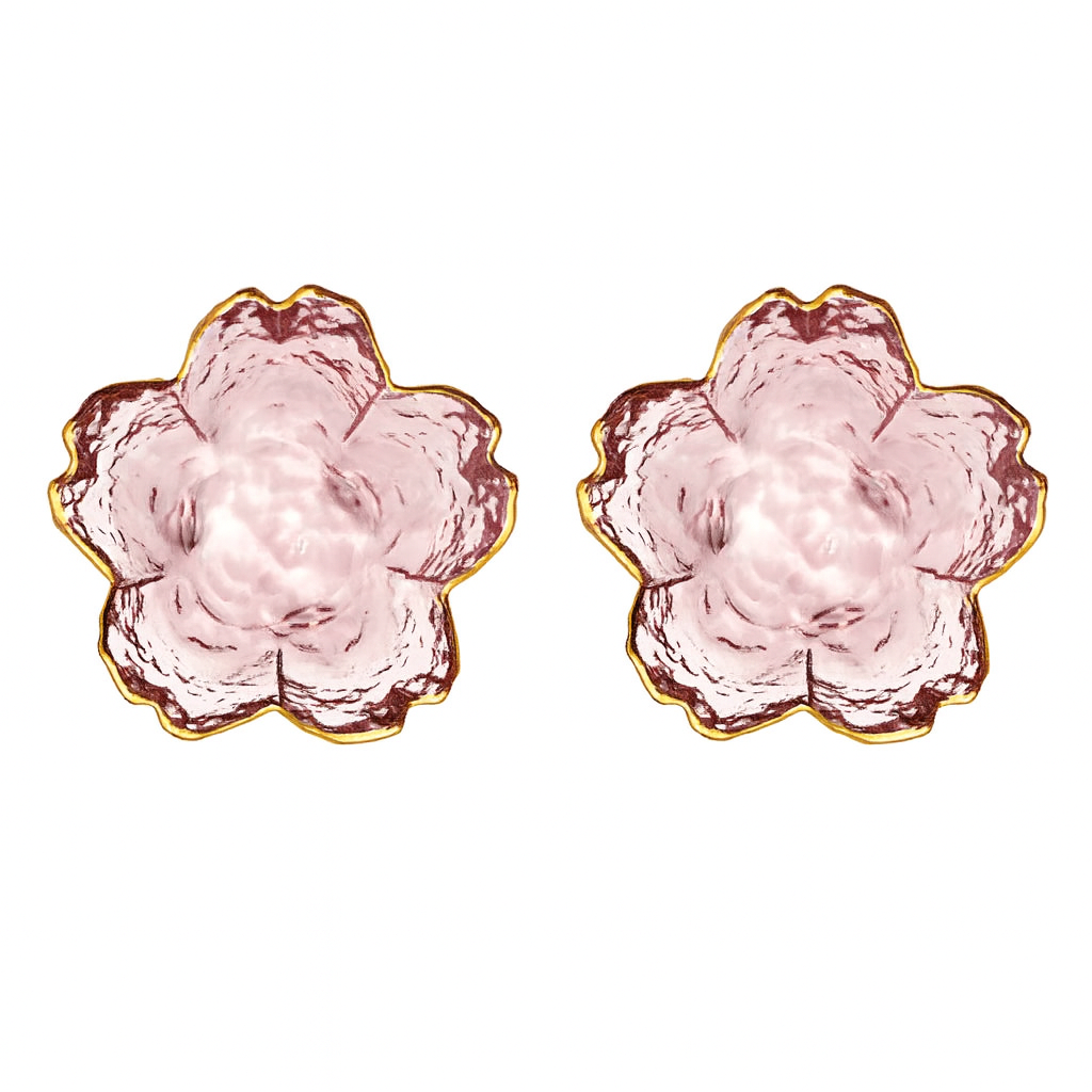 Glass sakura dessert plate
