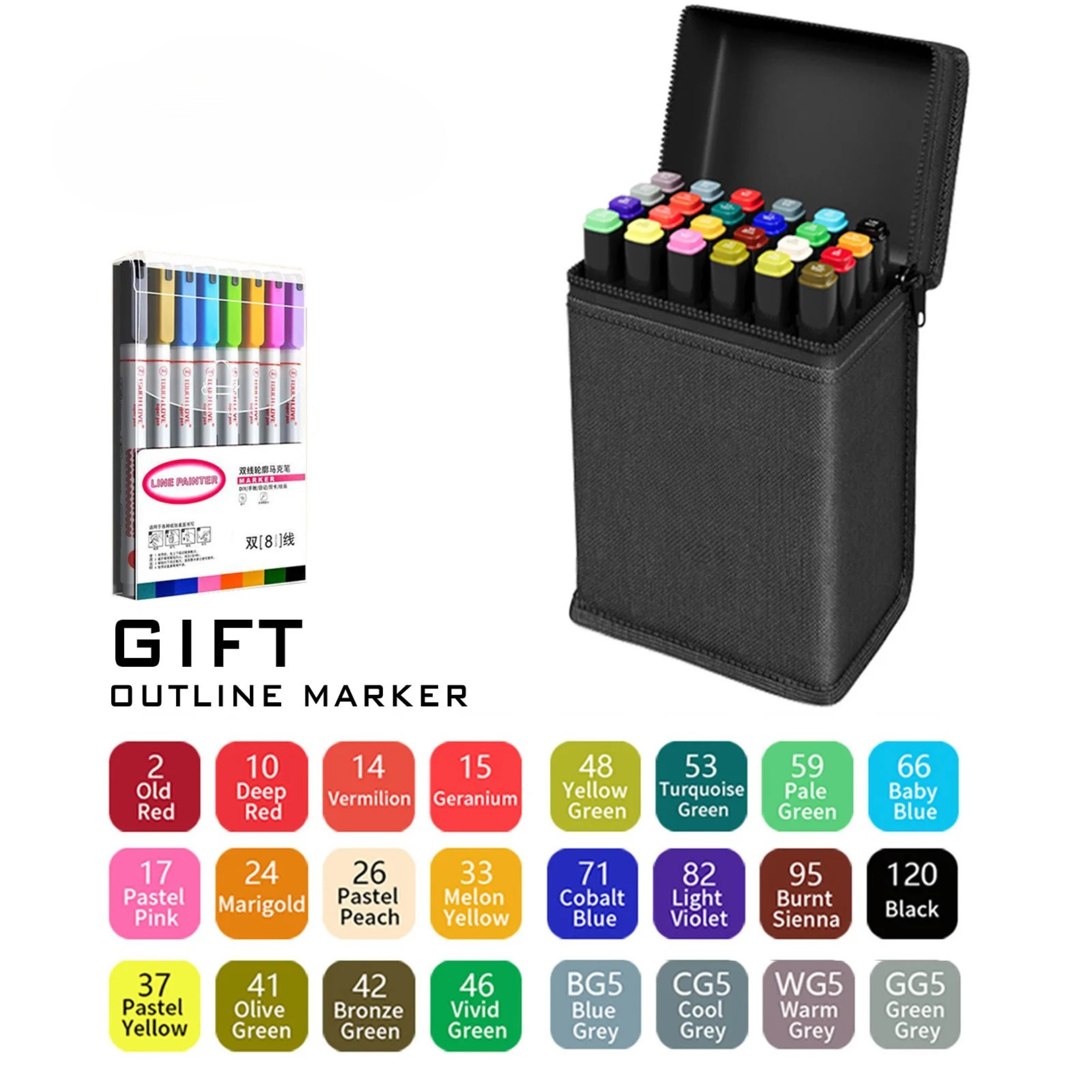 Art marker set - 12 to 60 colors