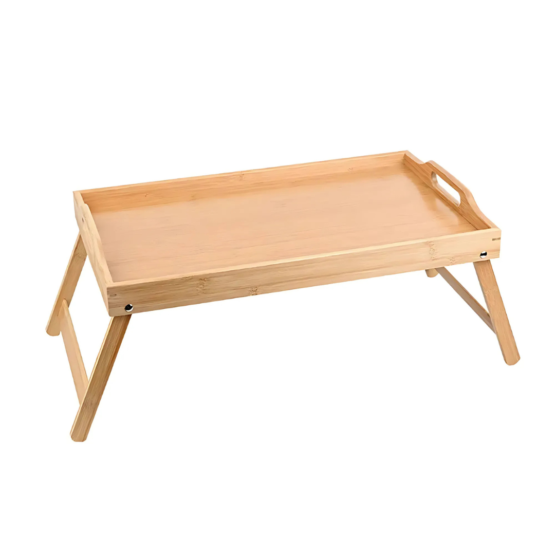 Bamboo picnic tray table - With foldable legs